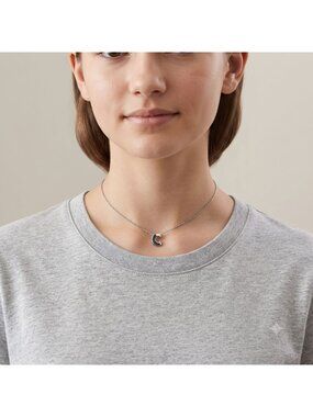 Vintage Trifari Letter C Initial Necklace, Silver Tone Minimalist 15" Choker